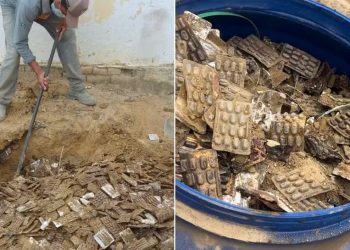 Remédios foram encontrados durante obras de ampliação do hospital (Foto: Blog Amaury Alencar)