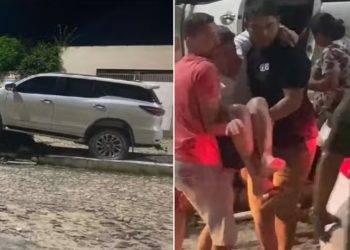 Prefeito de Pentecoste bate caminhonete em árvore e é socorrido por moradores (Foto: Portal Pentecoste/Reprodução)