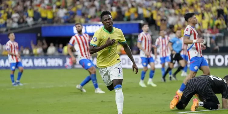 Em noite de Vini Jr, Brasil brilha e derrota Paraguai na Copa América