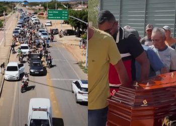 Sepultamento de Edson Veriato aconteceu neste domingo (14) (Foto: Reprodução)