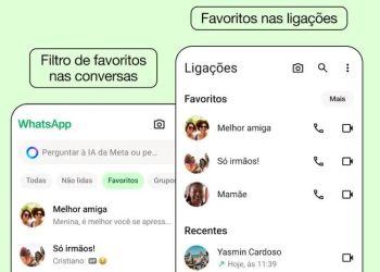 Os contatos marcados como favoritos são destacados nas abas "Conversas" e "Ligações" (Imagem: WhatsApp/Divulgação)