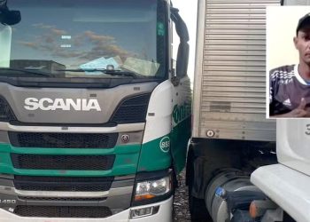 Motorista morreu prensado entre a própria carreta e caminhão estacionado em posto de combustíveis no Crato (Foto: Arquivo pessoal)