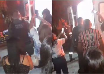 Suspeito de matar a companheira e ferir adolescente foi socorrido após atentar contra a própria vida (Foto: Reprodução)