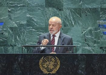 O presidente Luiz Inácio Lula da Silva, durante a Sessão de Abertura da Cúpula do Futuro, na Sede das Nações Unidas (ONU), em Nova York (Foto: Ricardo Stuckert/PR)