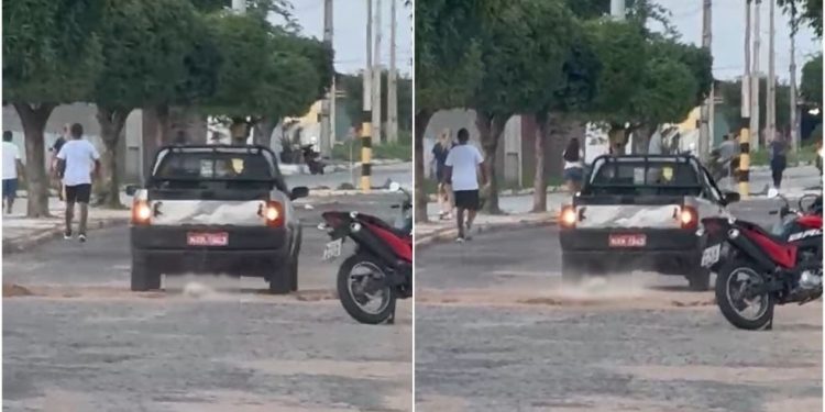 Cachorro morto é arrastado amarrado em traseira de veículo pelas ruas de Mauriti