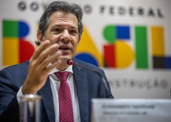 Fernando Haddad, ministro da Fazenda, durante coletiva de imprensa (Foto: Diogo Zacarias/MF)