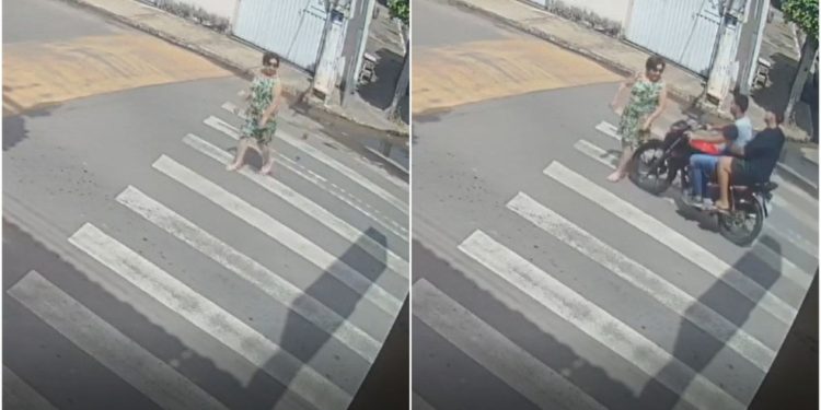 Idosa de 79 anos é atropelada por adolescente em faixa de pedestres em Brejo Santo