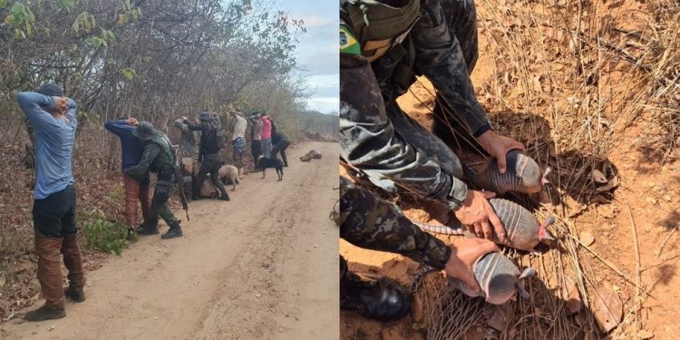 Polícia Militar desarticula torneio de caça ilegal e prende oito pessoas em Lavras da Mangabeira