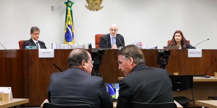Interrogatório de Jair Bolsonaro no dia 9 de junho de 2025 em processo por tentativa de golpe de Estado (Foto: Gustavo Moreno/STF)