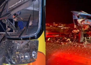 Acidente entre caminhão e ônibus é registrado na CE-386 em Crato