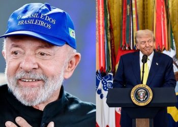 Lula e Trump vêm protagonizando, segundo especialistas, o pior momento das relações bilaterais entre Brasil e Estados Unidos (Fotomontagem: Revista Cariri)