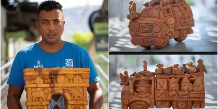 Com obras de arte inspiradas no sertão, artesão do Cariri leva arte ao Museu do Louvre, em Paris