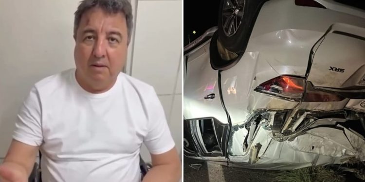 Deputado Danilo Forte capota carro em estrada no Ceará e sai ileso