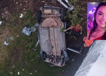 Lara Barreto Pimenta, de 19 anos, morreu após carro despencar de ponte de cerca de 12 metros de altura, em Lavras da Mangabeira (Foto: Reprodução)