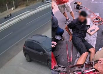 Óleo na Avenida Padre Cícero provoca série de quedas de motociclistas no Crato