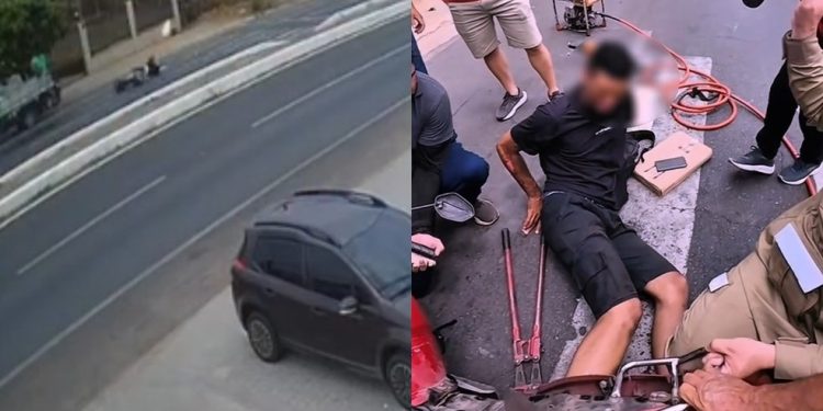 Óleo na Avenida Padre Cícero provoca série de quedas de motociclistas no Crato