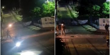 Criminosos trocaram tiros com a polícia no Crato após ataque de facção (Foto: Reprodução)